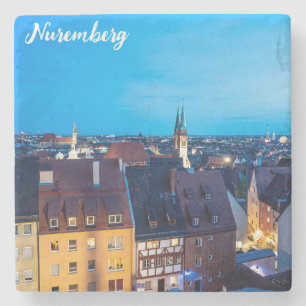 View of Nuremberg old town at night Stone Coaster
