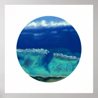 View of Okinawa Sea (Zen Circle) Poster