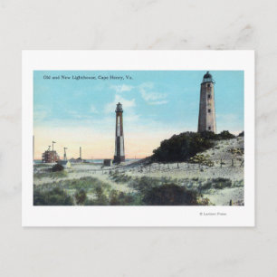 View of Old and New LighthouseCape Henry, VA Postcard