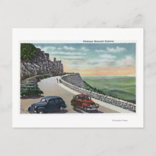 View of Old Cars on Whiteface Memorial Hwy Postcard
