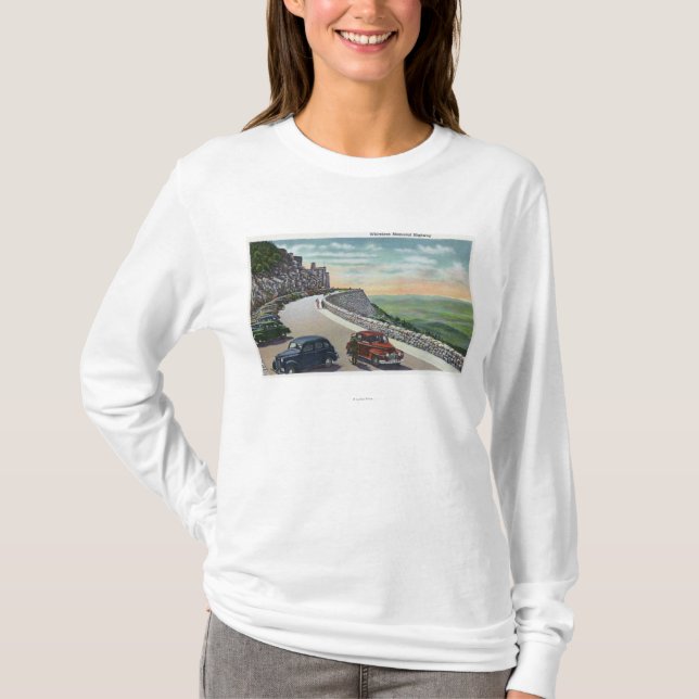 View of Old Cars on Whiteface Memorial Hwy T-Shirt (Front)