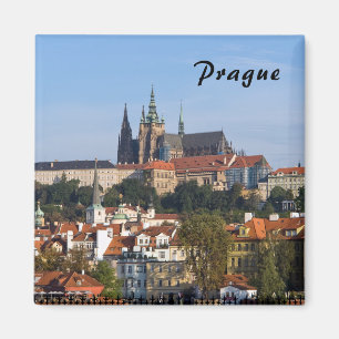 View of old town and Prague castle, Czech Republic Magnet