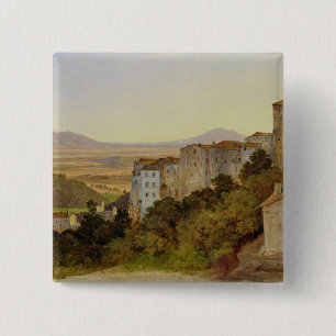 View of Olevano, 1821-24 15 Cm Square Badge