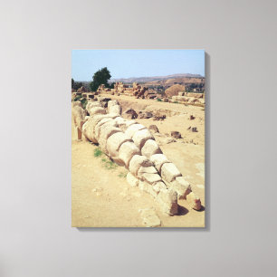 View of one of the giant Telemon statues Canvas Print