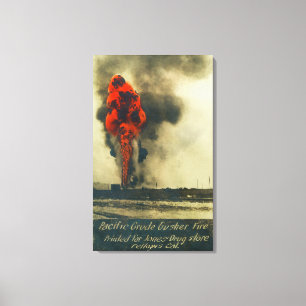 View of Pacific Crude Gusher FireFellows, CA Canvas Print