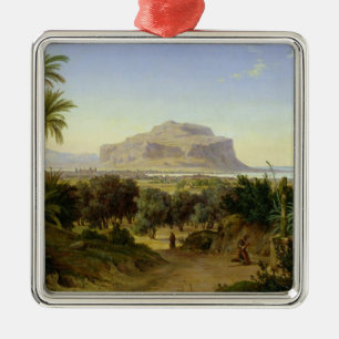 View of Palermo with Mount Pellegrino Metal Tree Decoration