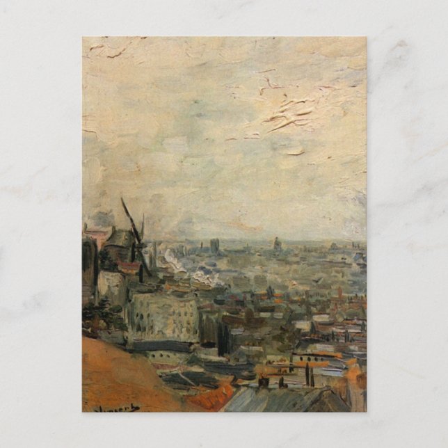 View of Paris from Montmartre by Vincent van Gogh Postcard (Front)