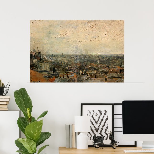 View of Paris from Montmartre by Vincent van Gogh Poster (Home Office)
