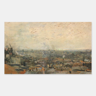View of Paris from Montmartre by Vincent van Gogh Rectangular Sticker