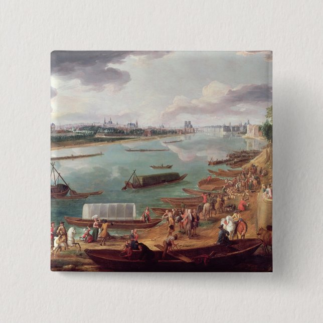 View of Paris from the Quai de la Rapee 15 Cm Square Badge (Front)