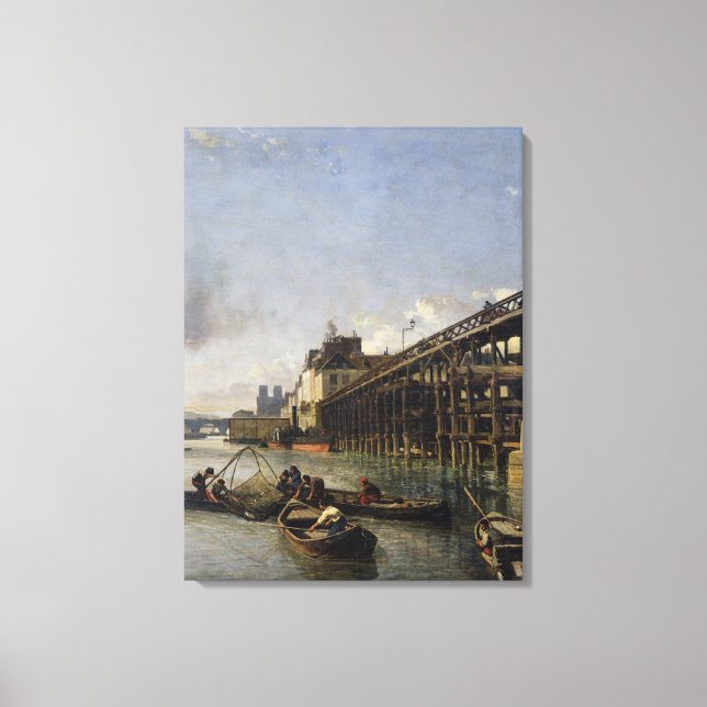 View of Paris, the Seine or l'Estacade, 1853 Canvas Print (Front)