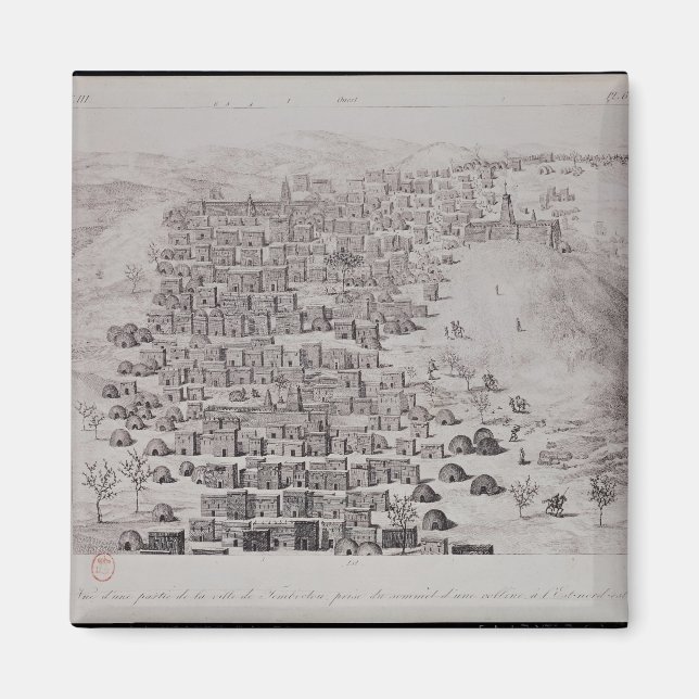 View of part of the town of Timbuktu from a hill Magnet (Front)