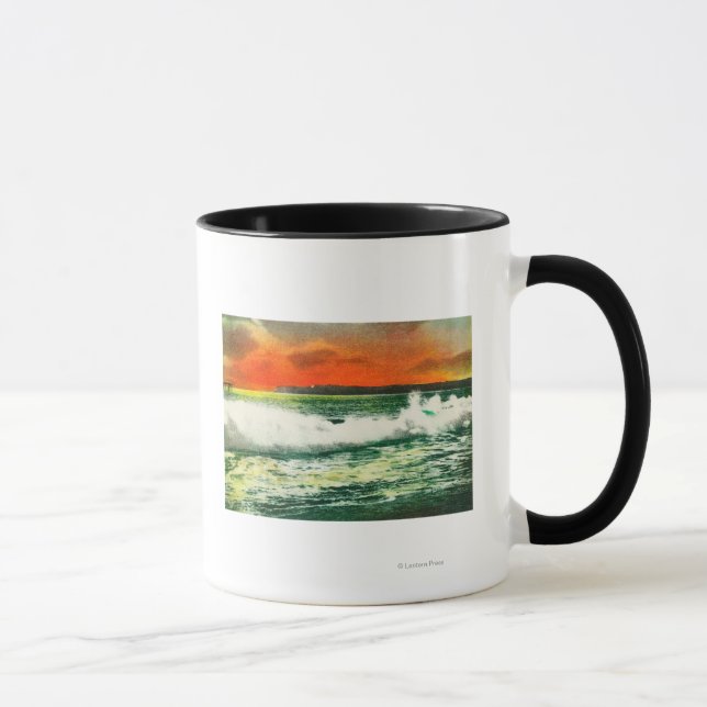 View of Point Loma at SunsetCoronado, CA Mug (Right)