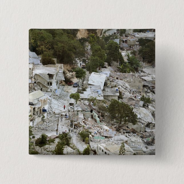 View of Port-au-Prince, Haiti 15 Cm Square Badge (Front)