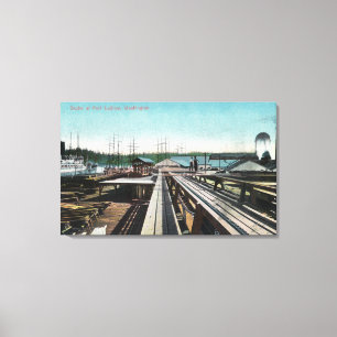 View of Port Ludlow DocksPort Ludlow, WA Canvas Print
