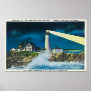 View of Portland Head Lighthouse on Casco Bay Poster
