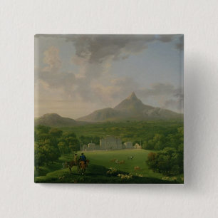 View of Powerscourt, County Wicklow, c.1760-2 (oil 15 Cm Square Badge