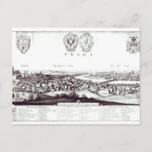 View of Prague, 1649 Postcard