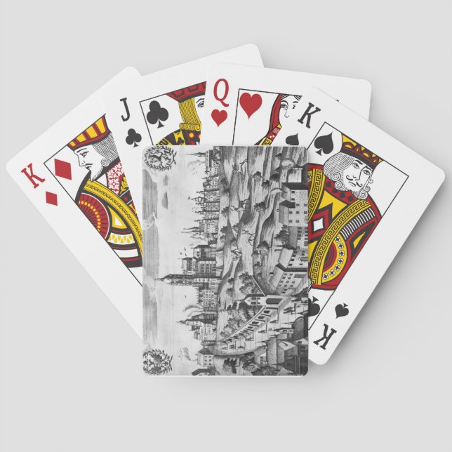 View of Prague showing the Imperial Palace and the Playing Cards (Back)