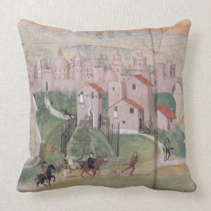 View of Prato City, detail from the Crucifixion, f Cushion