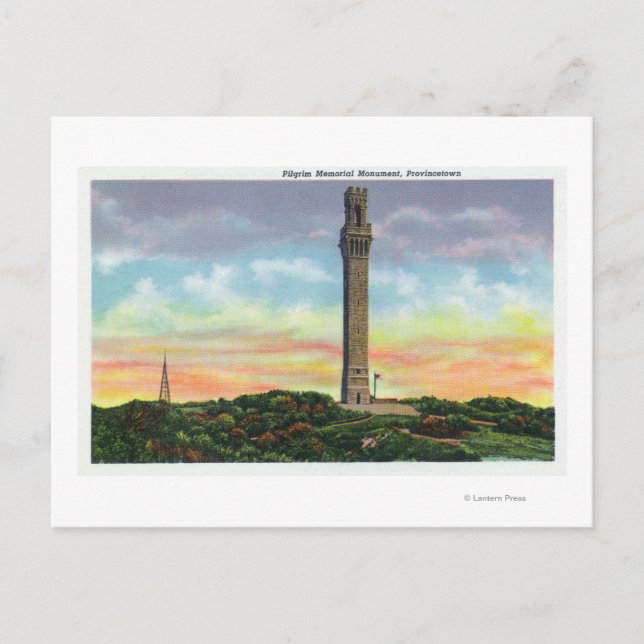 View of Provincetown Pilgrim Memorial Monument Postcard (Front)