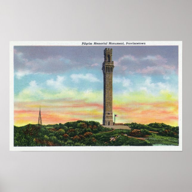 View of Provincetown Pilgrim Memorial Monument Poster (Front)