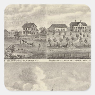 View of Public Park and Residence in Minnesota Square Sticker