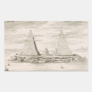 View of pyramids near the tomb of Egyptian Kings Rectangular Sticker