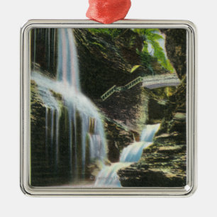 View of Rainbow Falls 2 Metal Tree Decoration