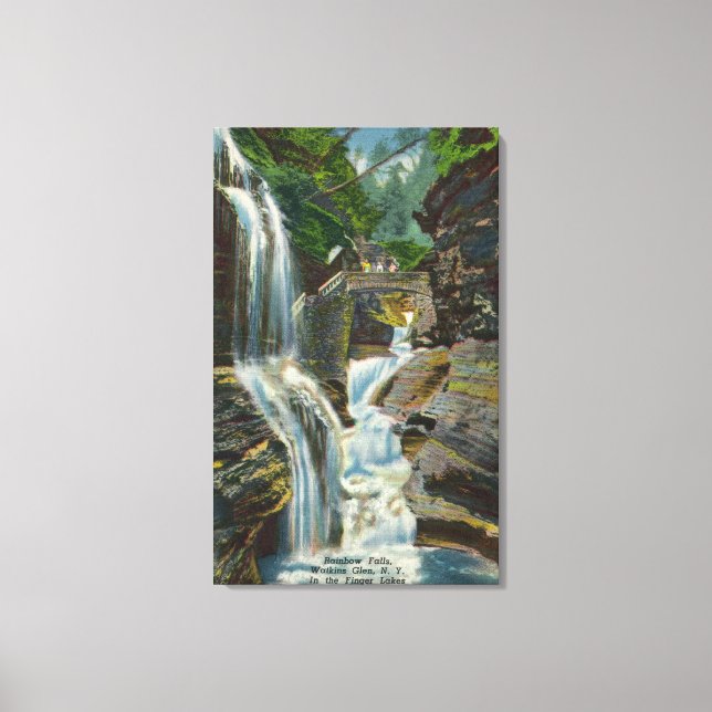 View of Rainbow Falls and Bridge Canvas Print (Front)