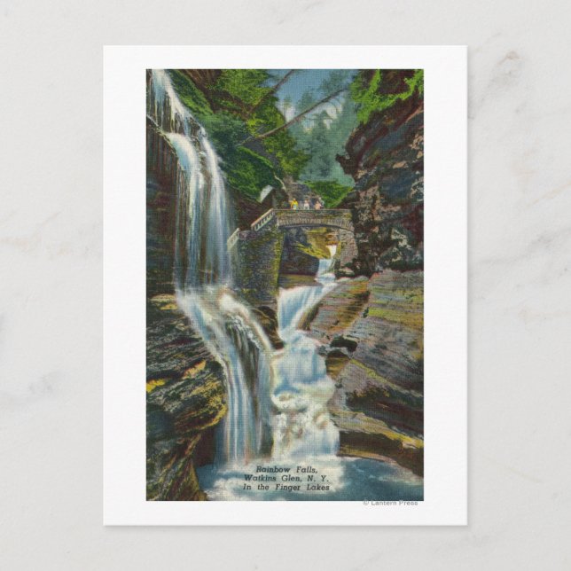 View of Rainbow Falls and Bridge Postcard (Front)