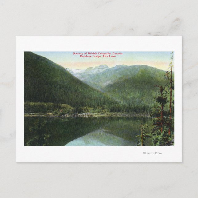 View of Rainbow Lodge and Alta Lake Postcard (Front)