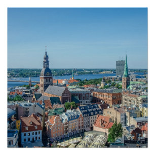 View of Riga city centre from above Poster