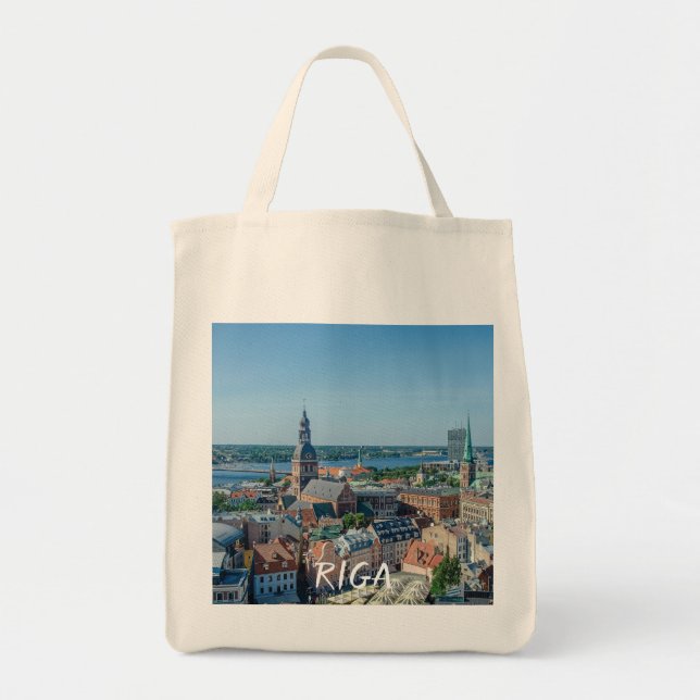 View of Riga city centre from above Tote Bag (Front)