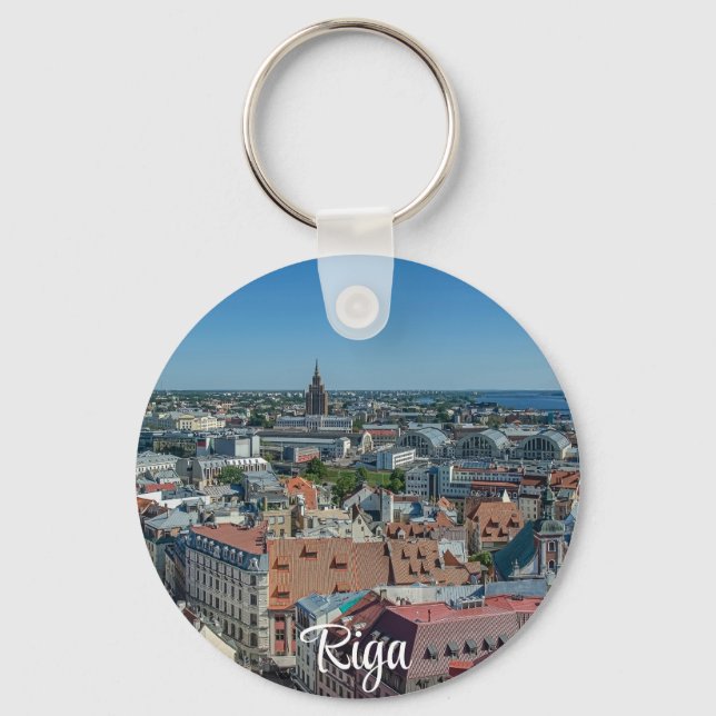 View of Riga old town from above Key Ring (Front)