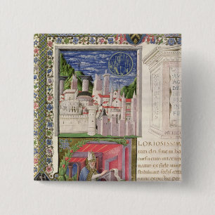 View of Rome as the City of God 15 Cm Square Badge