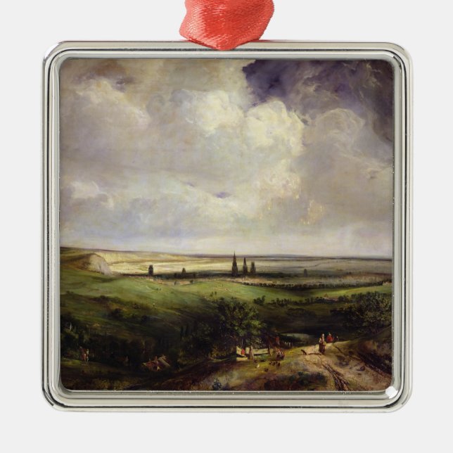 View of Rouen, 1831 Metal Tree Decoration (Front)