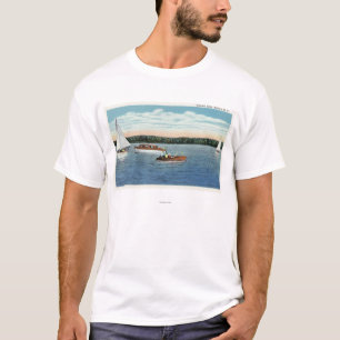View of Sail and Motor Boats on Owasco Lake T-Shirt