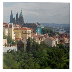 View of Saint Vitus's Cathedral, Prague, Czech Tile