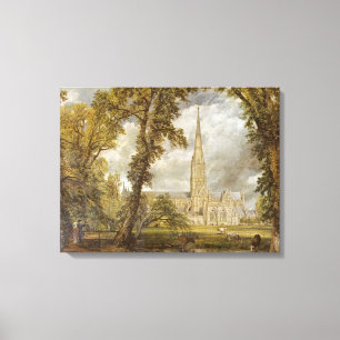 View of Salisbury Cathedral (by John Constable) Canvas Print