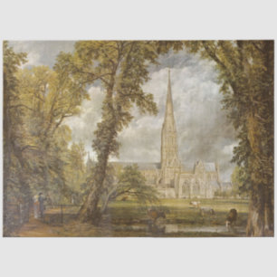View of Salisbury Cathedral (by John Constable) Tissue Paper