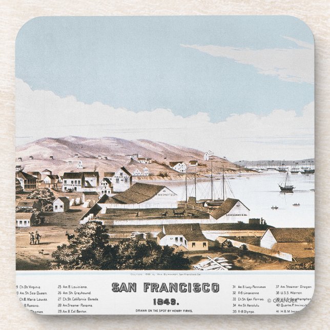 View Of San Francisco, 1849 Coaster (Front)