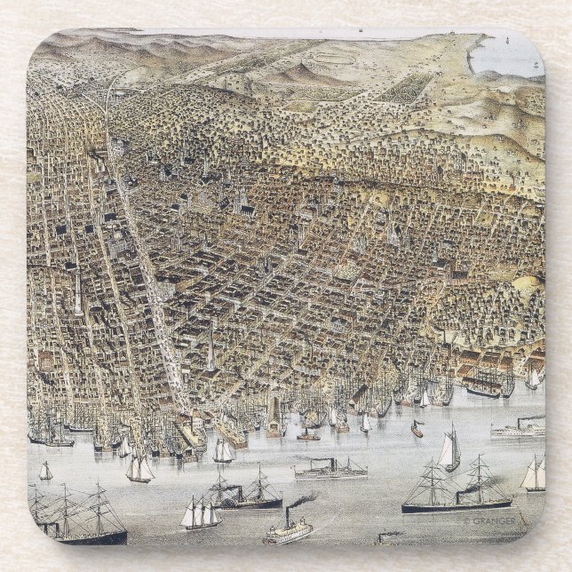 View Of San Francisco, 1878 Coaster (Front)