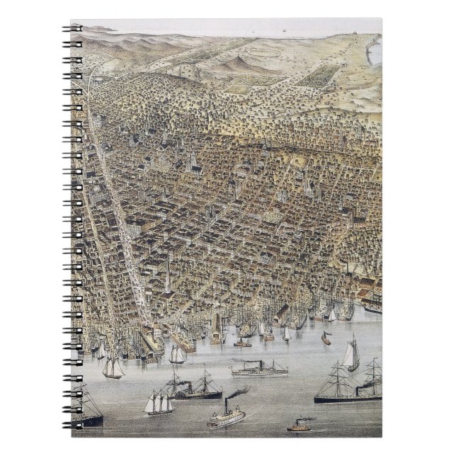 View Of San Francisco, 1878 Spiral Notebook (Front)