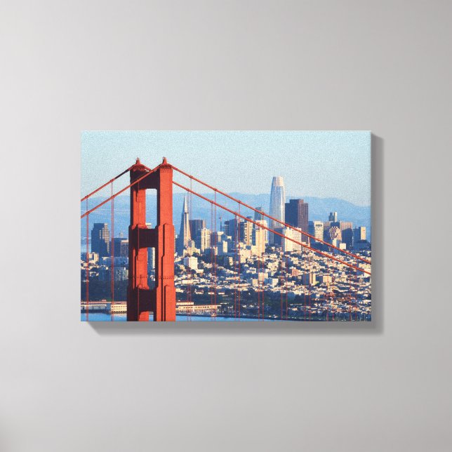 View of San Francisco Through Golden Gate Bridge Canvas Print (Front)