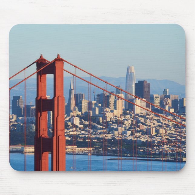 View of San Francisco Through Golden Gate Bridge Mouse Pad (Front)