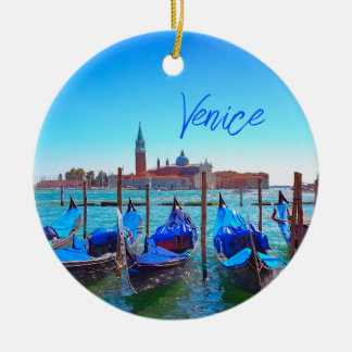 View of San Giorgio Maggiore Island Venice Italy Ceramic Tree Decoration
