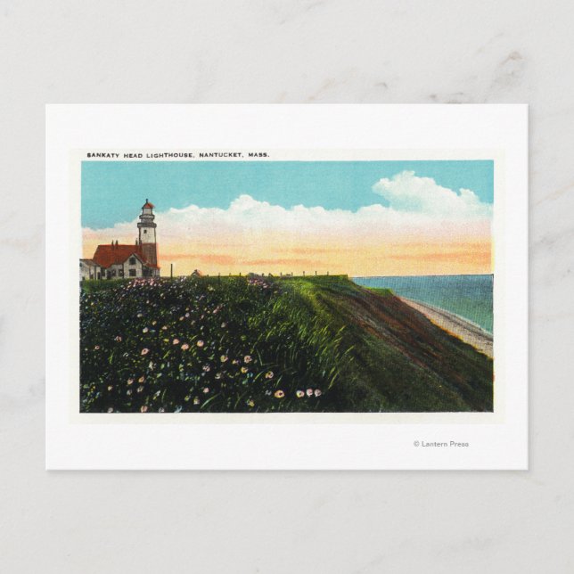 View of Sankaty Head Lighthouse Postcard (Front)