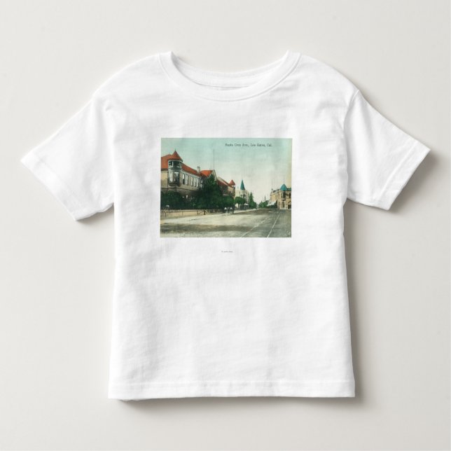 View of Santa Cruz AvenueLos Gatos, CA Toddler T-Shirt (Front)
