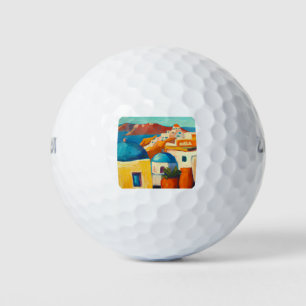 View of Santorini island, Greece Golf Balls